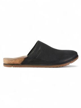 L.L. Bean Go Anywhere Clogs Nubuck Leather Cork Platform Slip On Mules Black 6